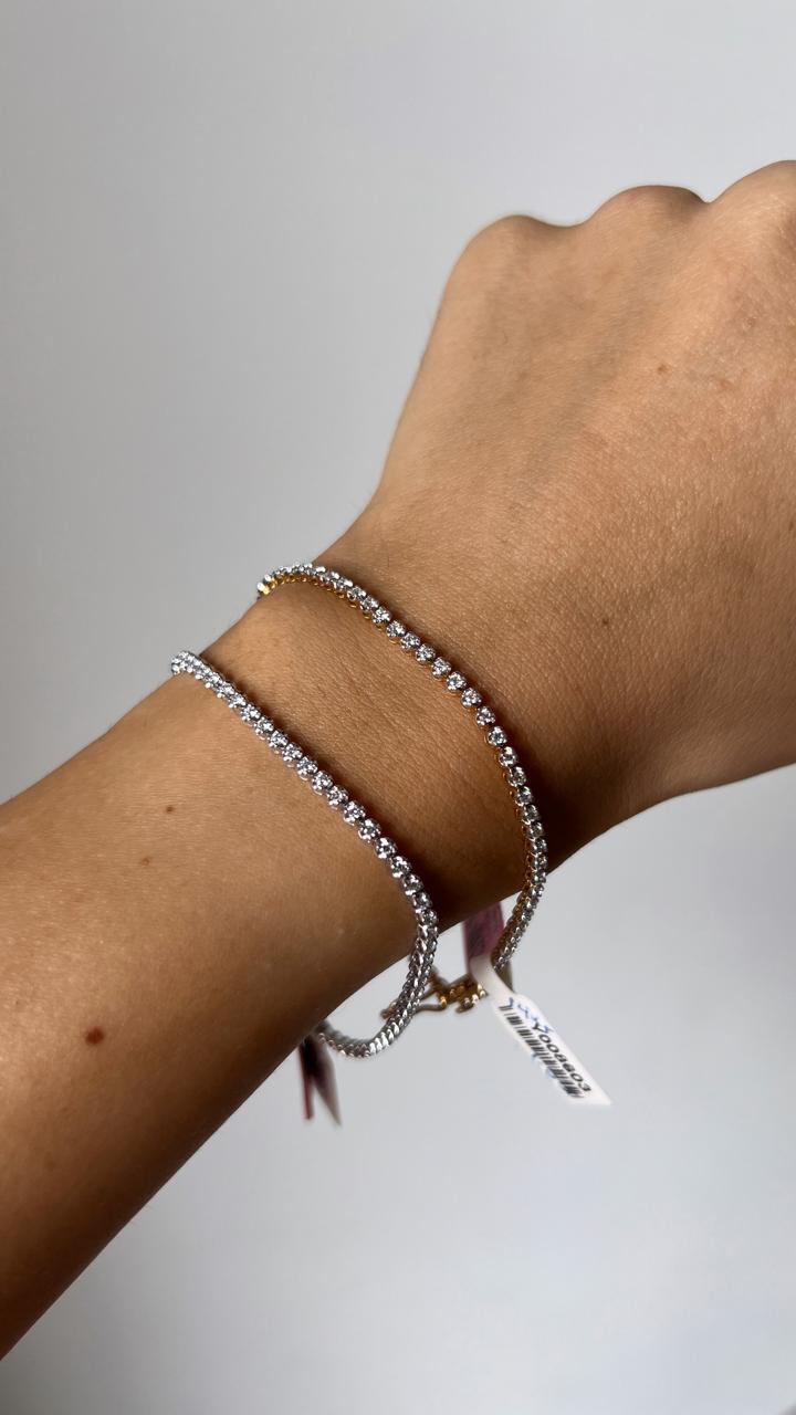 Pulsera de oro blanco tennis 1 quilate de laboratorio
