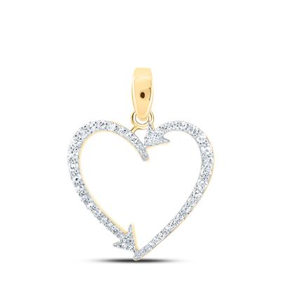 Dije corazon de oro con diamantes