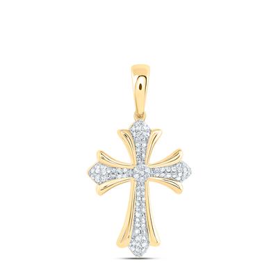 Dije cruz de oro con diamantes