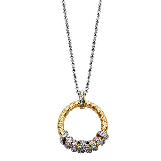 Collar de Plata con Dije de Malla y Circonias