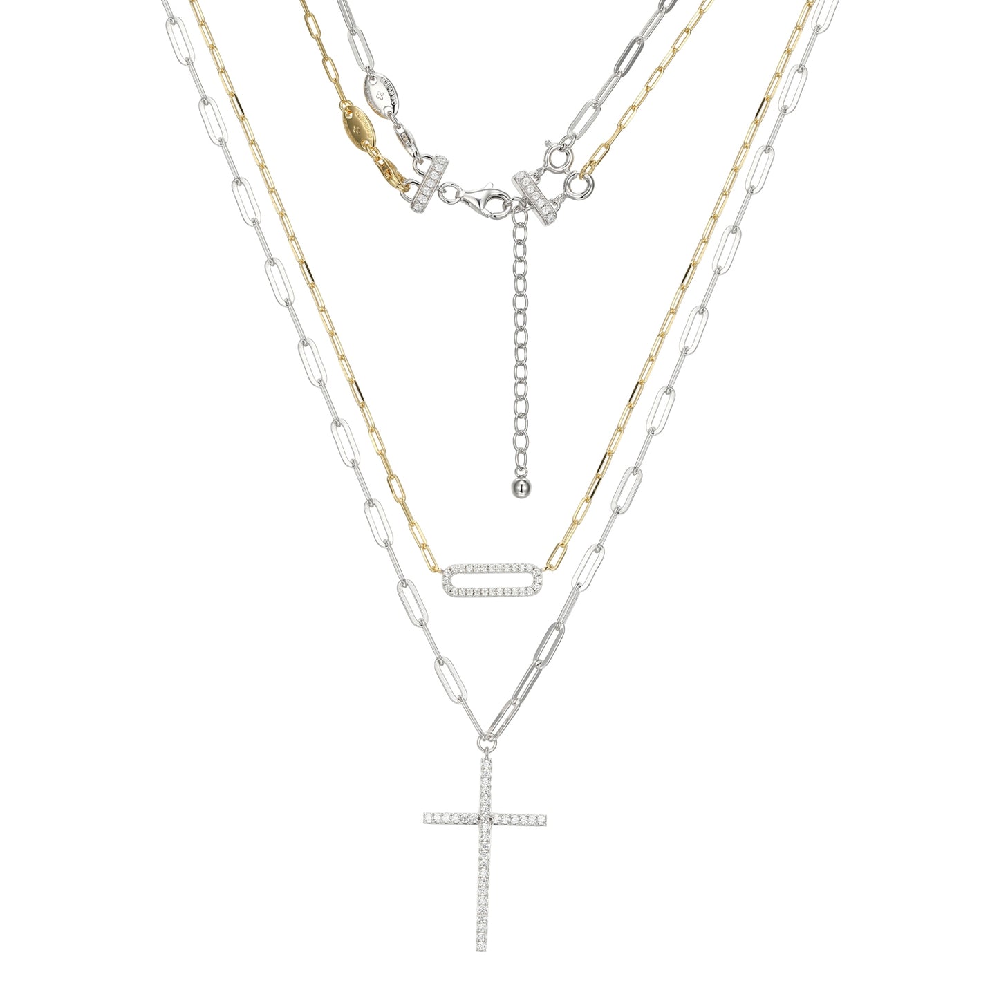 Collar de Plata en Dos Capas con Detalles en Circonias